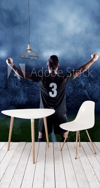 Picture of Hispanic Soccer Player Celebrating winning the game